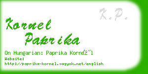 kornel paprika business card